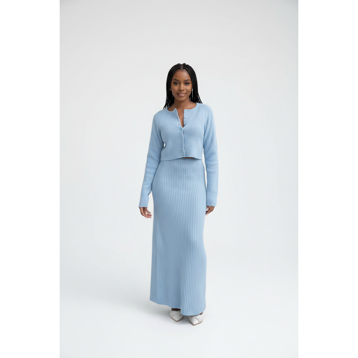 Women's Cozy Knitted Cardigan & Maxi Skirt Set – YELLOW SUB TRADING