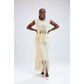 Ladies Trendy Fringe Circular Cutout Top & Skirt Set