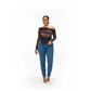 Trendy Off-Shoulder Mesh Long Sleeve Top