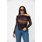 Trendy Off-Shoulder Mesh Long Sleeve Top