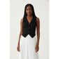 Sleeveless V-Neck Ribbed Knit Vest Top