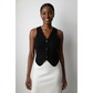 Sleeveless V-Neck Ribbed Knit Vest Top