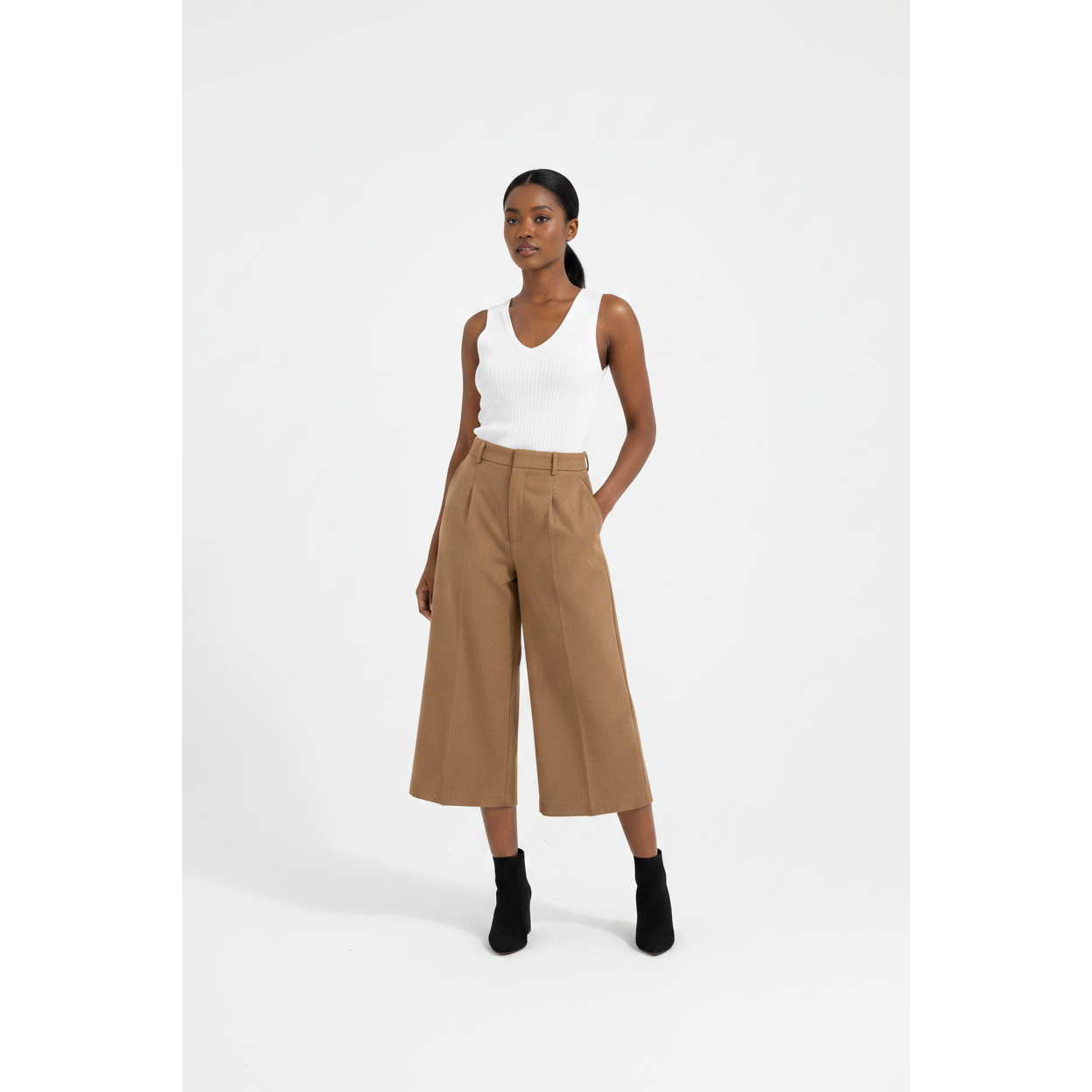 Formal Down The Knee Culotte Pants