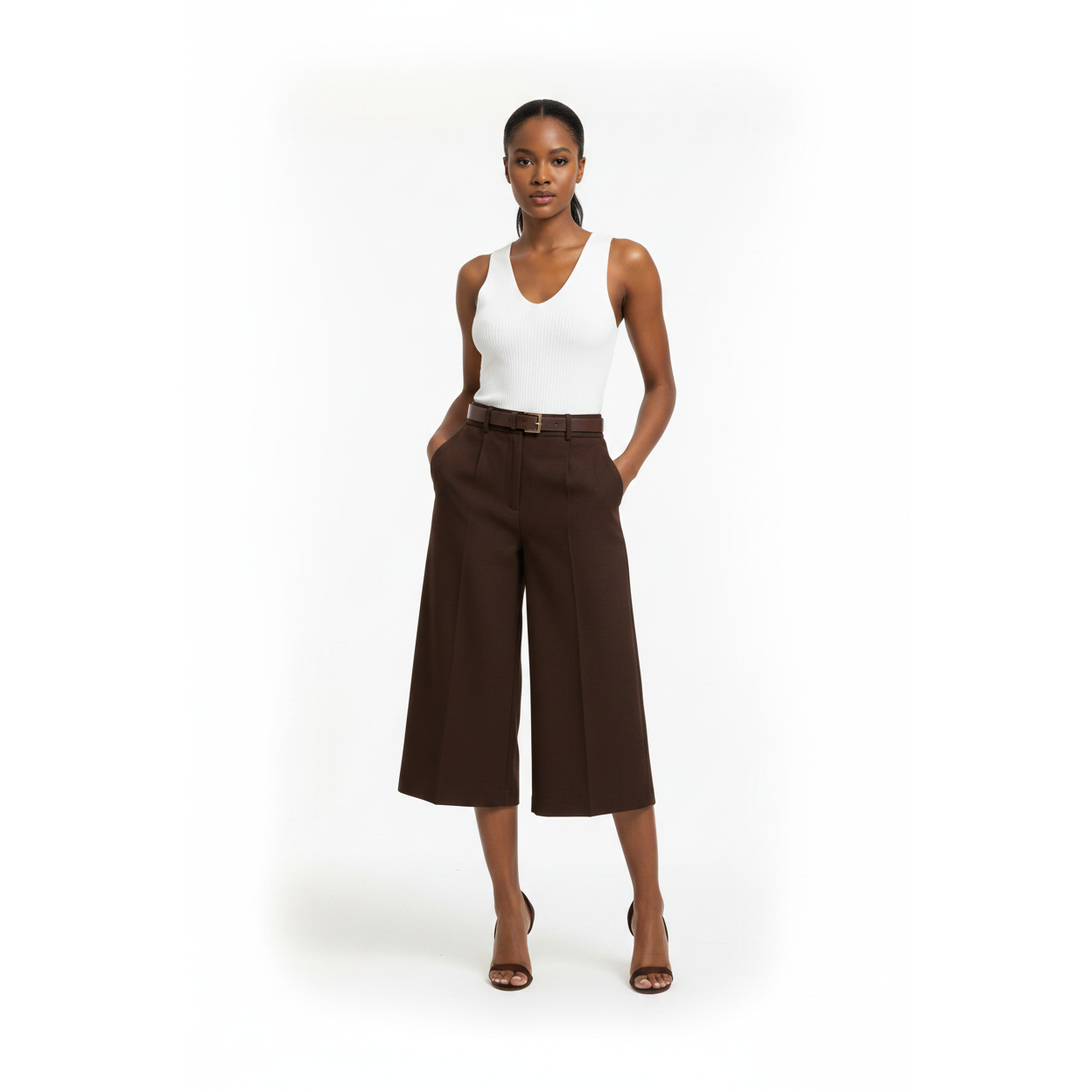 Formal Down The Knee Culotte Pants