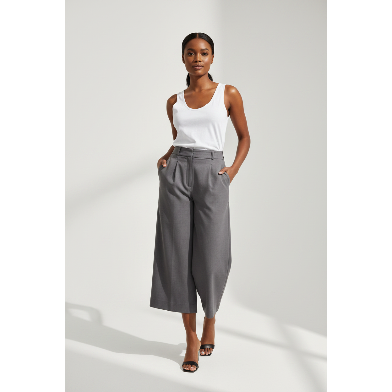 Formal Down The Knee Culotte Pants