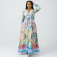Plus Size Mediterranean Printed Midi Dress