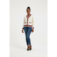 Classic V-Neck Knitted Trim Cardigan