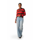 Long Sleeve Cropped Striped Golf Top