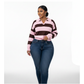 Long Sleeve Cropped Striped Golf Top