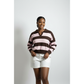 Long Sleeve Cropped Striped Golf Top