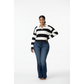 Long Sleeve Cropped Striped Golf Top