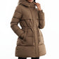 Plus Size Hooded Mid-Length Puffer Jacket