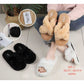 Women's Fluffy Fur Criss-Cross Strap Slippers