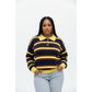 Ladies Long Sleeve Striped Knit Golf Sweater