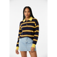 Ladies Long Sleeve Striped Knit Golf Sweater