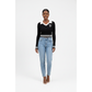 Sporty Varsity-Style Crop Knitted Sweater