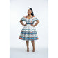 Traditional Off Shoulder Sweetheart Neckline Midi Dress