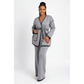 Women's Blanket-Stitch Trim Cardigan & Wide-Leg Pants Set