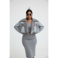 Faux Leather Cropped Aviator Jacket