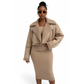 Faux Leather Cropped Aviator Jacket