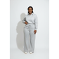 Womens Fleece Sportswear Sweatshirt & Wide Leg Pants Set