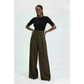 Elegant Front Pleat Drape Relaxed-Fit Pants