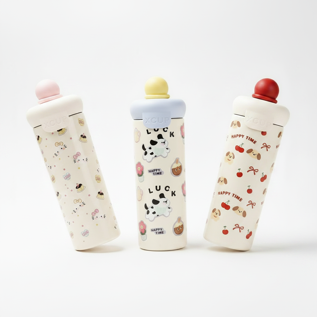 Cartoon Themed Stainless Steel Thermal Bottle