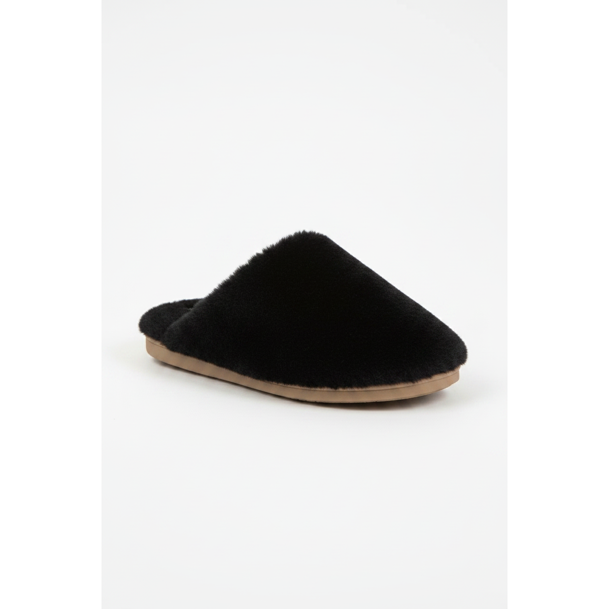 Womens Plush Fur Closed Toe Slippers