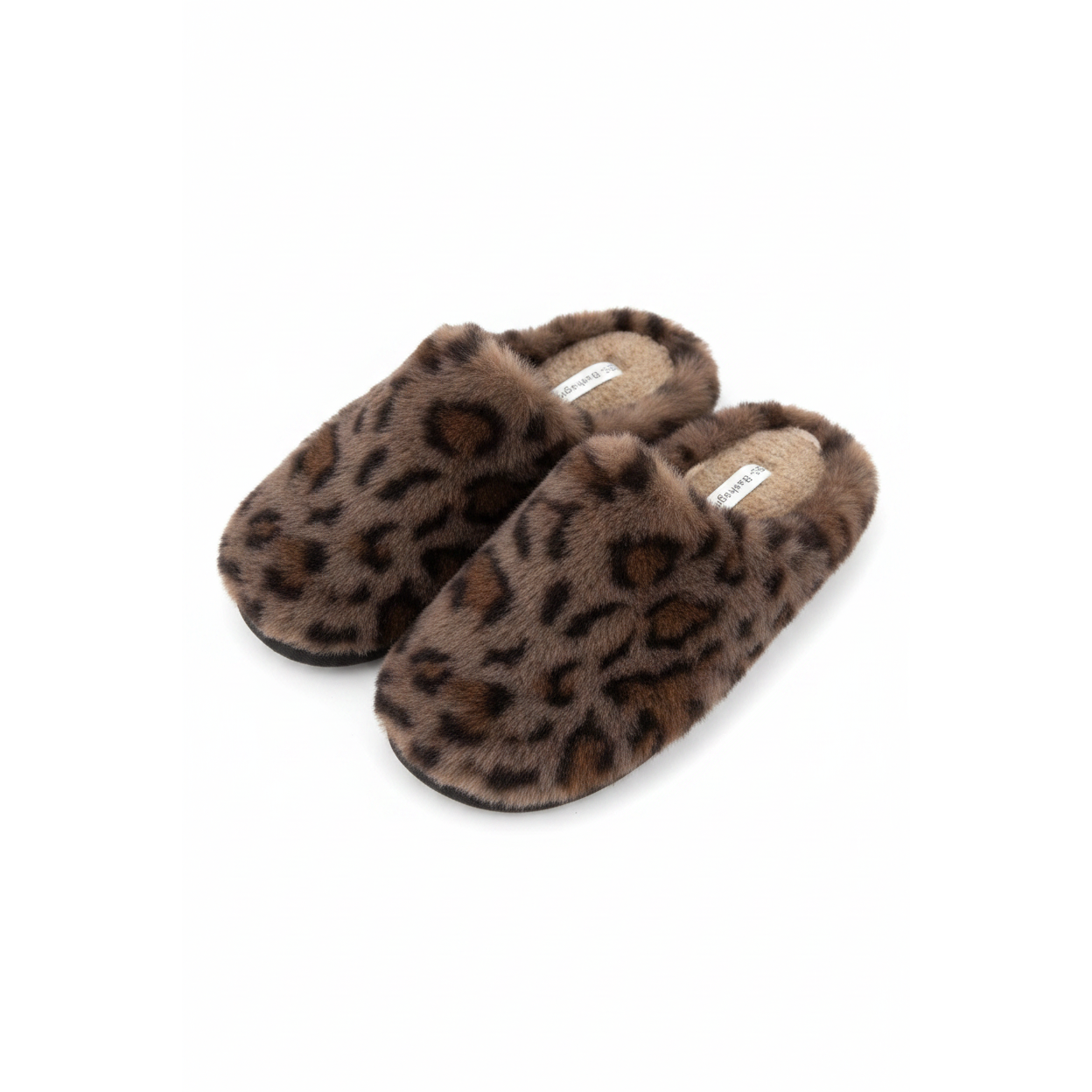 Womens Plush Fur Closed Toe Slippers