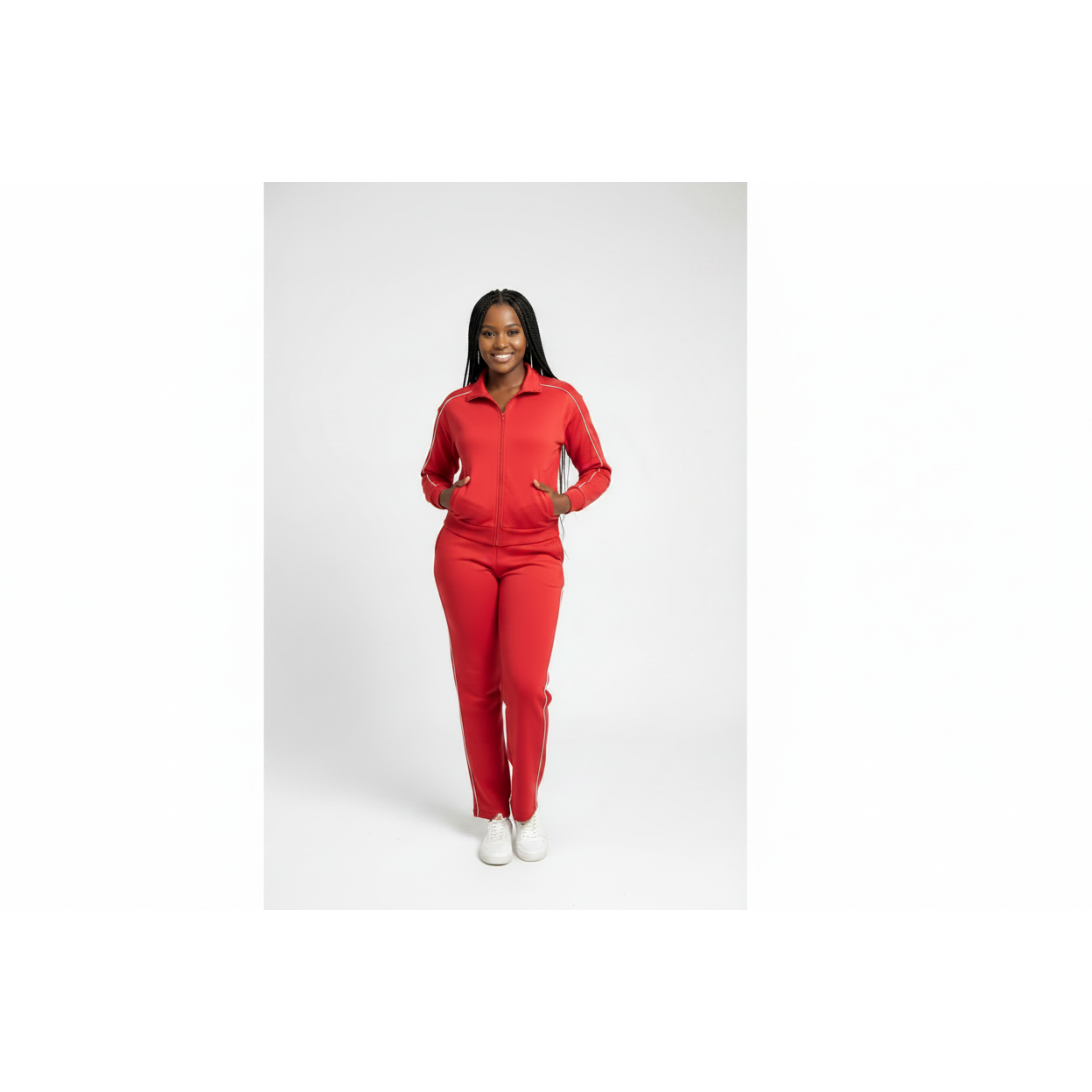 Womens Zip-Through Jacket & Wide-Leg Pants