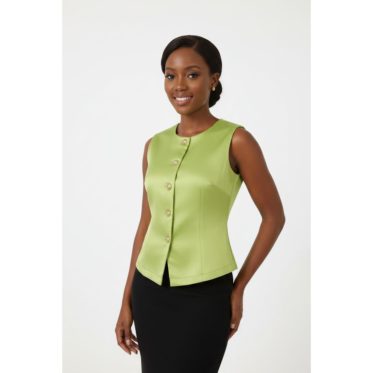 Women's Plus Size Single-Breasted Tailored Fit Vest