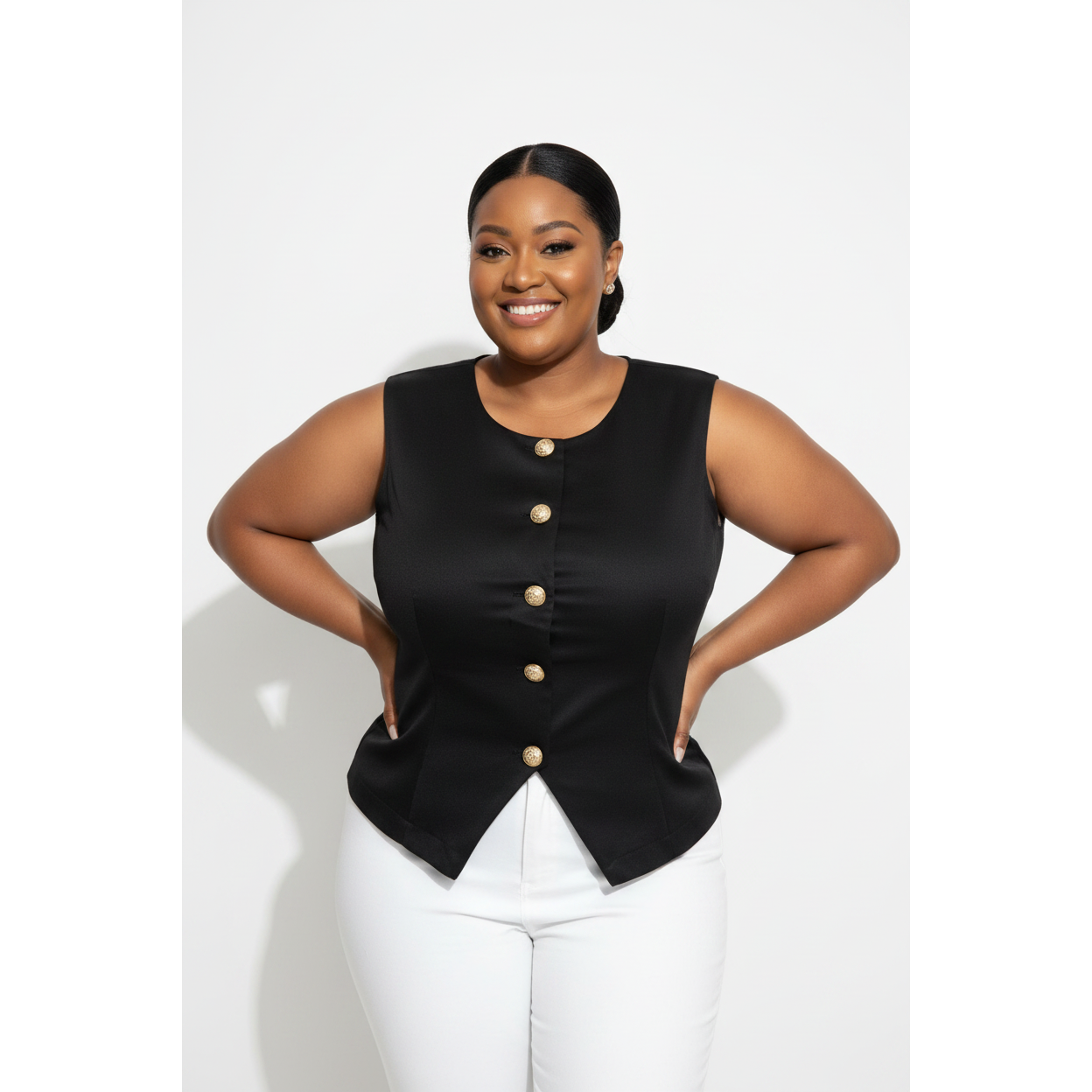 Women's Plus Size Single-Breasted Tailored Fit Vest