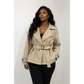 Plus Size Short Double-Breasted Trench Coat