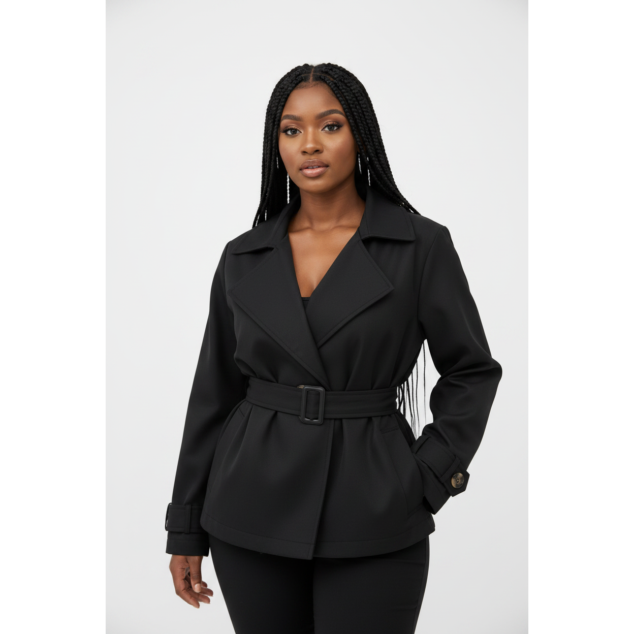 Plus Size Short Double-Breasted Trench Coat – YELLOW SUB TRADING