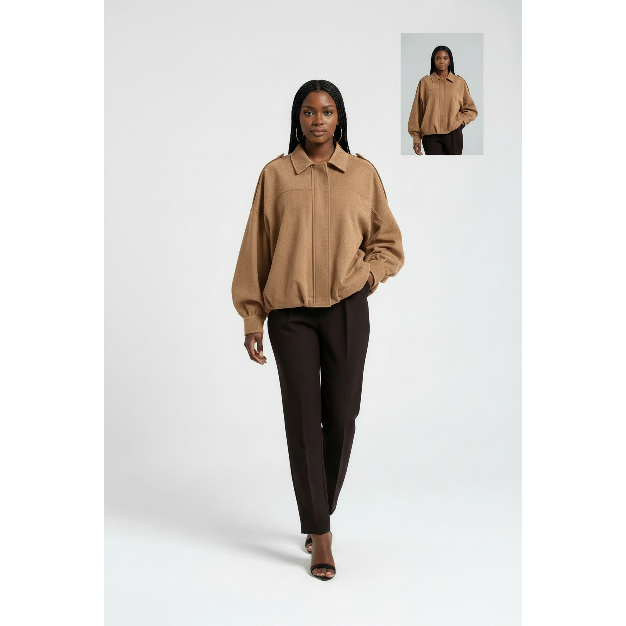 Trendy Oversized Faux Suede Bomber Jacket