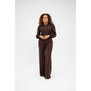 Womens Co-ord Long-Sleeve Cardigan & Wide Leg Pants