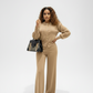Womens Co-ord Long-Sleeve Cardigan & Wide Leg Pants