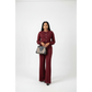 Womens Co-ord Long-Sleeve Cardigan & Wide Leg Pants