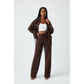 Ladies Cropped Zip-Up Jacket & Wide-Leg pants