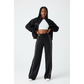 Ladies Cropped Zip-Up Jacket & Wide-Leg pants