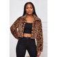 Leopard Print Faux Fur Cropped Jacket