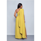 Stylish Sloping Collar Draped Overlay Dress