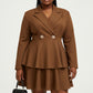 Ladies Tiered Pleated Double Button Mini Dress