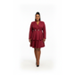 Ladies Tiered Pleated Double Button Mini Dress