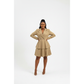 Ladies Tiered Pleated Double Button Mini Dress