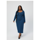 Plus Size Long Sleeve Square-Scoop Maxi Dress