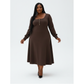 Plus Size Long Sleeve Square-Scoop Maxi Dress
