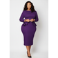 Classy Plus Size Bow Ruffle Pencil Dress