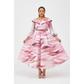Plus Size Abstract Print Midi Dress