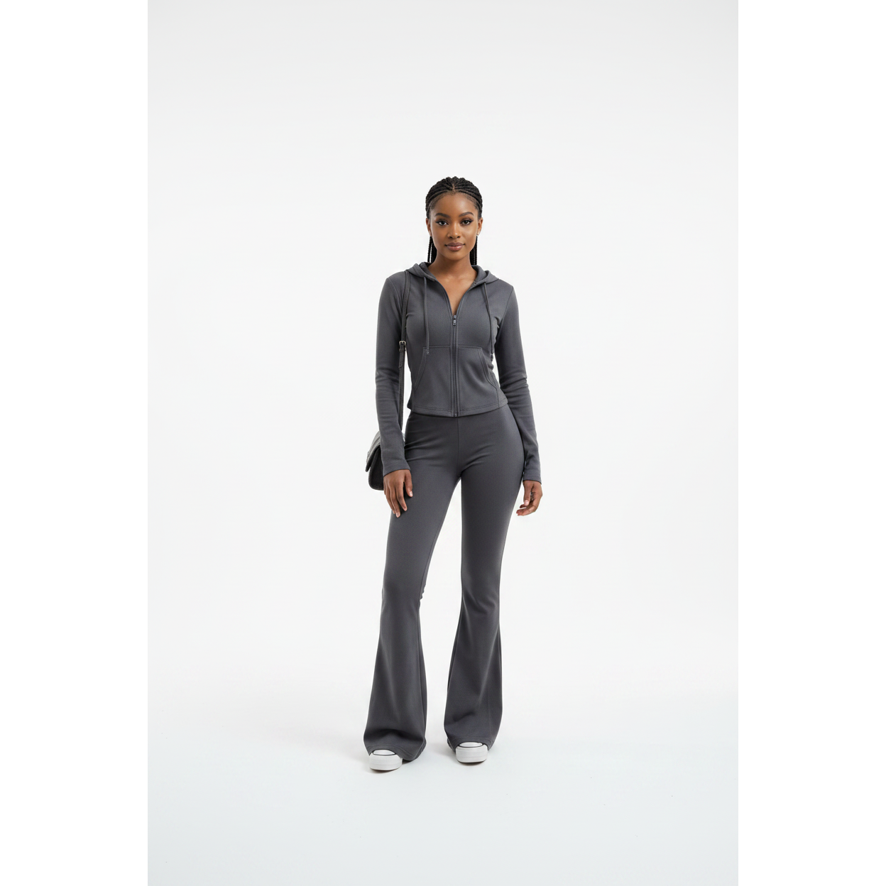 Activewear Gym Set – Zip-Up Jacket & Flare Leggings